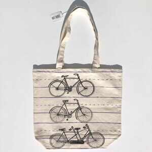 Bicycle canvas tote bag shopper reusable eco-friendly tandem bike gift by HomArt